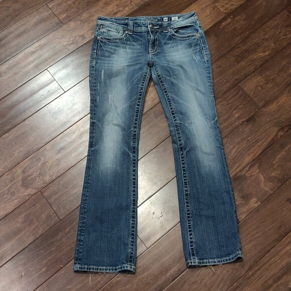 Miss Me JP5368BV Boot Cut Distressed Embellished Jeans SIZE 30 - Picture 2 of 6